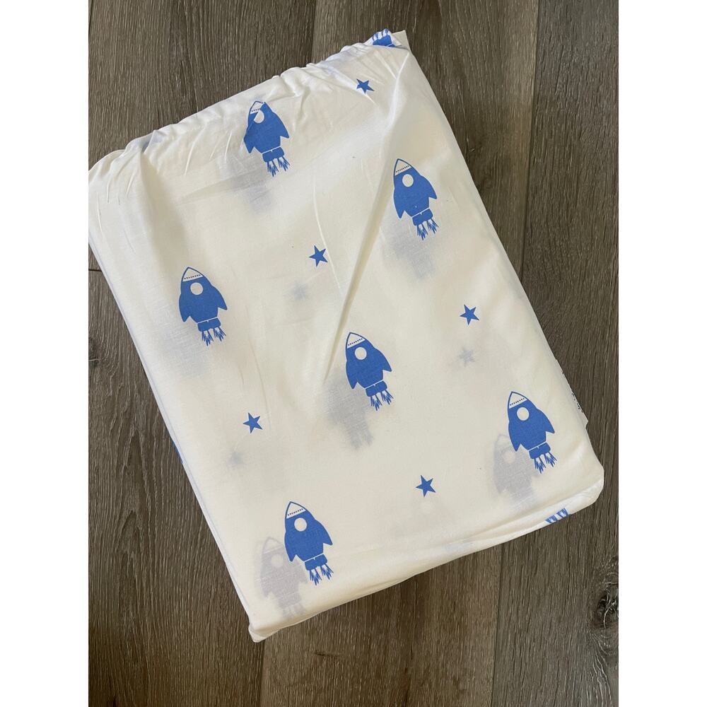 New Saturday Park Outer Space Blue Organic Cotton Sheet Set Queen